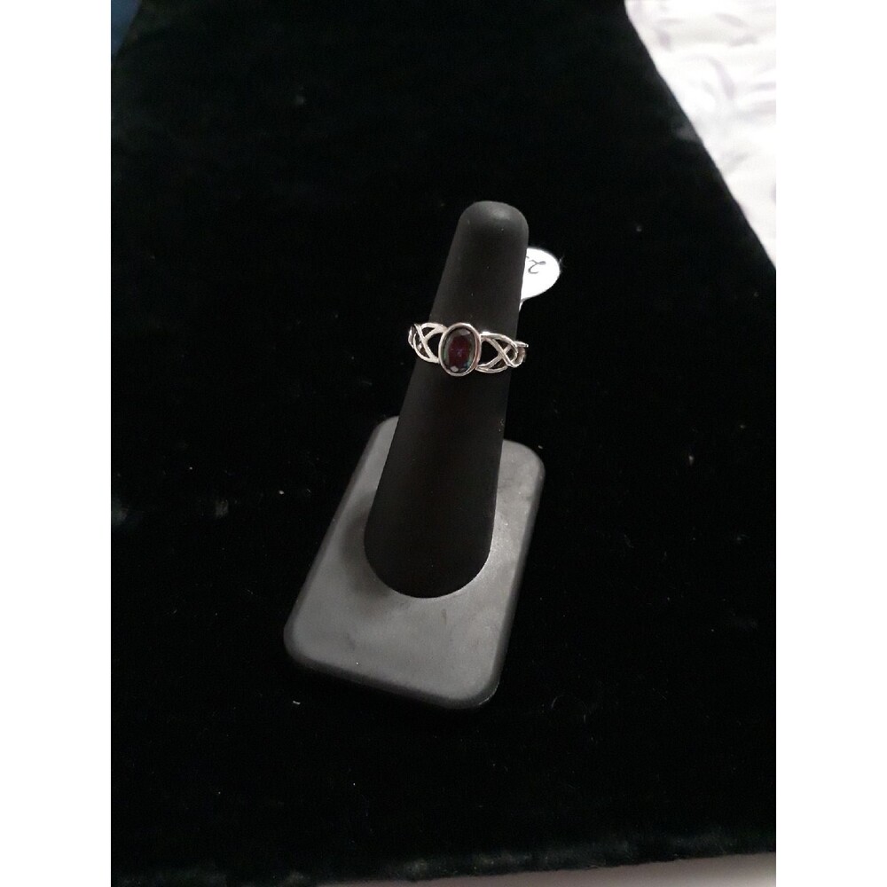 Sterling Silver rainbow topaz cz Rng 5